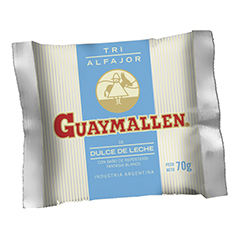 ALFAJOR DULCE DE LECHE TRIPLE GUAYMALLEN X70GRS