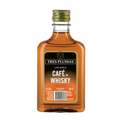 LICOR TRES PLUMAS CAFE AL WHISKY BOT 200 CC