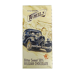 BELGIAN CHOC.BITTER SWEET 50% CLASSIC WHEELS EST 100 GRM