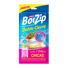 BOLSAS BOLZIP DOBLE CIERRE 10ux17x15c