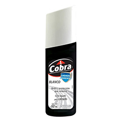 Pomada líquida para calzado Cobra autobrillo blanco 60 cc.