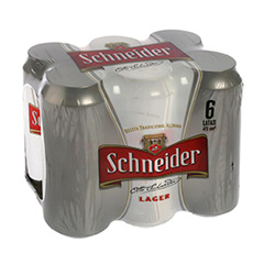 cerveza SCHNEIDER Lager Rubia 473cc 6un PCK-6-un.