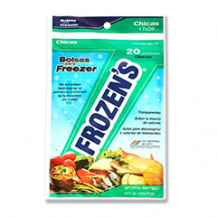 BOLSAS PARA FREEZER CHICAS 17X26, FROZEN S, 20 cu
