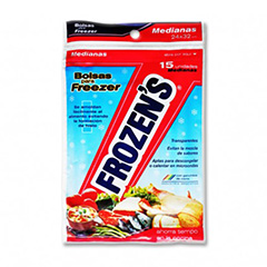 BOLSAS PARA FREEZER MEDIANAS 24X32, FROZEN S, 15 cu