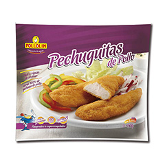 PECHUGUITAS DE POLLO REBOZADAS, POLLOLIN, 450 gr