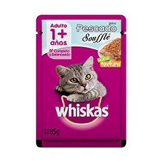 WHISKAS ADULTO PESCADO SOUFFLE POUCH 85