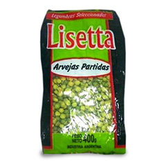 ARVEJAS SECAS PARTIDAS, LISETTA, 400 gr