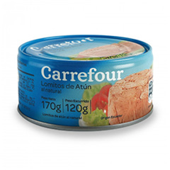 Lomito de atún al natural Carrefour Classic 170 grs