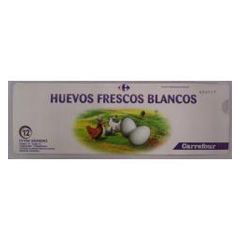 Huevos blanco El Mercado plástico 12 uni