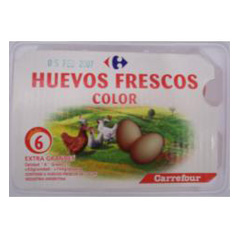 Huevos color El Mercado plástico 6 uni