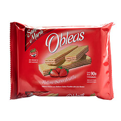 Obleas Santa María frutilla 90 g. sin TACC