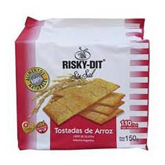 TOSTADAS DE ARROZ RISKY-DIT S/SAL 150 GR