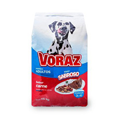 Alimento seco para perro Voraz adultos sabor carne 15 kg