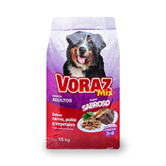 Alimento VORAZ Mix, Car, Pol y Veg x15kg BSA-15000-gr.