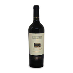 VINO TINTO MALBEC ROBLE, POSTALES, 750 cm3