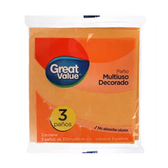 Paño Check Antibacterial Amarillo 3 U