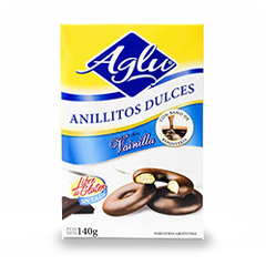 Galletitas dulces AGLU Anillos bañados EST-140-gr.