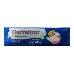 TOALLA FEMEMINA C ALAS CARREFOUR X 8 UNI