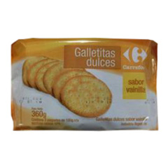 GALLETITAS VAINILLA CARREFOUR FLOW PACK 3 X 120GRS