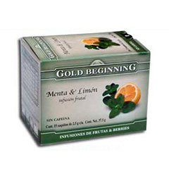TE EN SAQUITOS MENTA Y LIMON ENSOBR, GOLD BEGINNING, 15 cu