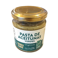 Pasta de aceitunas verdes Terrasana orgánica 235 g.