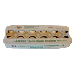 HUEVO BLANCO MEDIANO CELULOSA, BEST, 12 cu