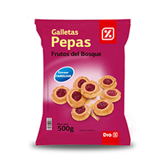 Galletitas Pepas DIA Frutos del Bosque 500 Gr.