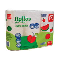 Rollo de Cocina 50 paños 3 Ud.